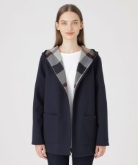 BLUE LABEL CRESTBRIDGE/クレストブリッジチェックリバーシブルダンボールミディ丈コーディガン/507628561