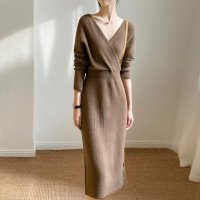 Forcement/フォースメント Forcement カシュクールニットワンピース/507735638