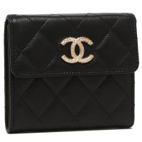 CHANEL/シャネル CHANEL 三つ折り財布 マトラッセ コンパクトウォレット ブラック レディース CHANEL AP4251 B18212 94305/507736129