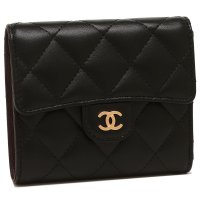 CHANEL/シャネル CHANEL 三つ折り財布 マトラッセ コンパクトウォレット ブラック レディース CHANEL AP0231 Y01295 C3906/507736131