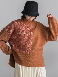 MAYSON GREY/メイソングレイ MAYSON GREY 【WEB限定】シャギージャガード柄切替ニットプルオーバー≪手洗い可能≫/507736891