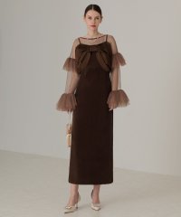 Leja/レジャ Leja 2WAYフロントリボンビスチェチュールベロアIラインドレスワンピース美脚効果結婚式 パーティードレス 成人式 20代 30代 40代/507736988