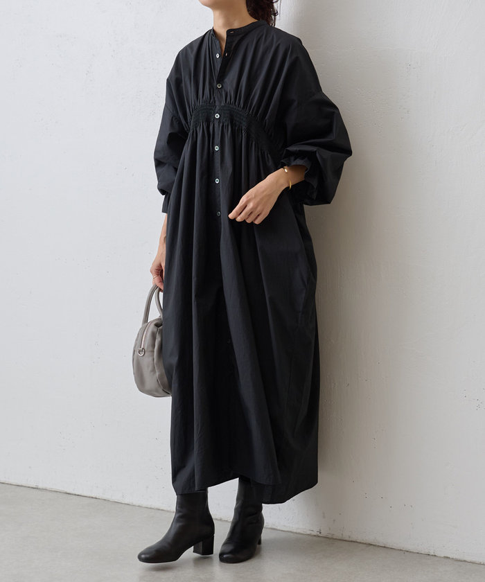 BEARDSLEY ビアズリー　ドットギャザーボリューム袖ワンピース 2025 高揚感に包まれるドラマチックなワンピース。 □ドットギャザー