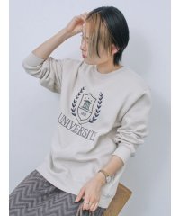 Samansa Mos2 blue/裏起毛ロゴ刺繍スウェット/507737117