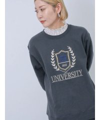 Samansa Mos2 blue/裏起毛ロゴ刺繍スウェット/507737117