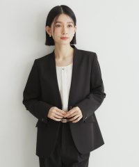 THE SHOP TK/【汚れ防止／シワになりにくい／セレモニー／通勤】ダブルクロスノーカラージャケット／洗える／サスティナブル/507618431