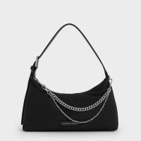 CHARLES & KEITH/ナイロン チェーンリンクトラペーズショルダーバッグ/507737679