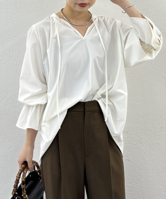 セール】【Loungedress】2WAYスキッパーブラウス(507738583