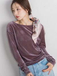 QUEENS COURT/クイーンズコート QUEENS COURT ニュアンスベロアバックシャンカットソー≪手洗い可能≫/507739256