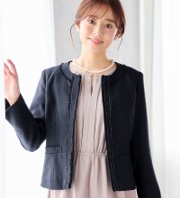 Alotta/入学式卒業式に！フリンジ使いツイードノーカラージャケット＜Ｍ～５Ｌ＞/507159737