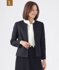 TRANS WORK(L)/【L】【美シリーズ】【ウォッシャブル】【セットアップ対応】カラミファンシーツイードノーカラージャケット/507734727