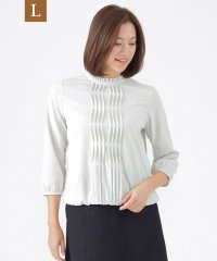 TRANS WORK(L)/【L】【ウォッシャブル】ストレッチファイユブラウス/507734730