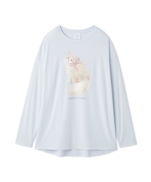 新品タグ付♡ ジェラートピケ CAT柄ワンポイントTシャツ&ロングパンツセット gelato pique｜【ONLINE限定】CAT柄ワンポイントTシャツ&ロング