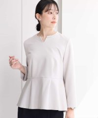 MK MICHEL KLEIN/パール調デザインブラウス/制菌加工/洗える/507740524