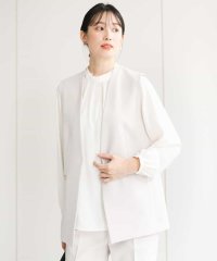 MK MICHEL KLEIN/Vネックノーカラージレ/制菌加工/洗える/507740525