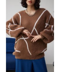 AZUL by moussy/ニュアンスライン柄ニット/507740566