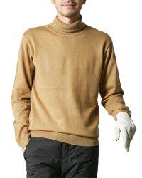 TopIsm/トップイズム TopIsm ゴルフウェア メンズ ニットセーター 滑らかソフトタッチ無地 タートルネック 長袖 トップス おしゃれ 秋冬/507741156