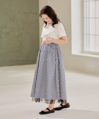 CHOCOA/チョコア CHOCOA チュール切替ギンガムチェックロングスカート【マタニティ服／産前産後】/507741179