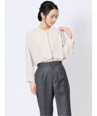m.f.editorial/エムエフエディトリアル m.f.editorial ラッフルフリル バンドカラー 8分袖プルオーバーブラウス/507741517