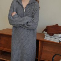Forcement/フォースメント Forcement ハーフジップニットロングワンピース/507742374
