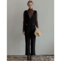 Re:EDIT/リエディ Re:EDIT [2024－25 WINTER COLLECTION][低身長/高身長サイズ有]ツイード深Vネック金ボタンサロペット/507742548