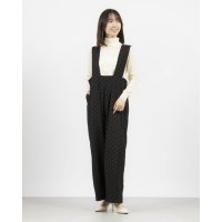STYLEBLOCK/スタイルブロック STYLEBLOCK フロッキードットプリントツイルハイウエストサロペットパンツ/507742778