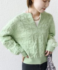SHIPS WOMEN/《一部追加予約》【WEB限定】〈洗濯機可能〉2WAY フラワー ジャカード ハーフ ジップ プルオーバー/507743351