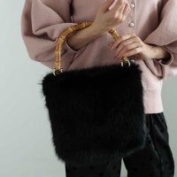 Sawa a la mode/サワアラモード Sawa a la mode バンブーハンドルエコファーバッグ/507743395