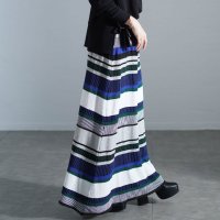 Sawa a la mode/サワアラモード Sawa a la mode 細見え叶う縦長ラインボーダー柄ニットスカート/507743477