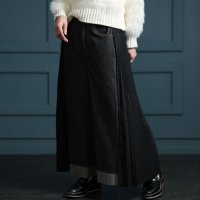Sawa a la mode/サワアラモード Sawa a la mode 甘さを重ねるプリーツ異素材ワイドデニムパンツ/507743490