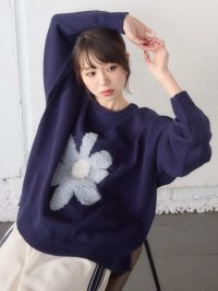 RETRO GIRL/レトロガール RETRO GIRL ループ刺繍フラワーニット/507743808