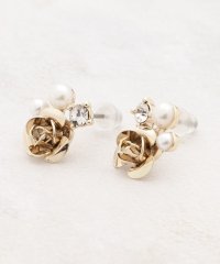 grove/フェイクパールメタルローズピアス/507744166