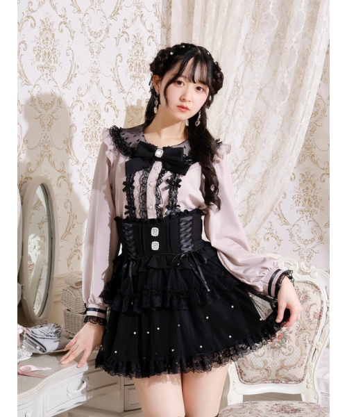 NOEMIE｜袖レースアップフリルブラウス | Rakuten Fashion(楽天