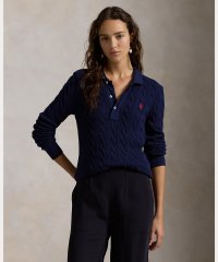 POLO RALPH LAUREN/ケーブルニット コットン ロングスリーブ ポロシャツ/507737245