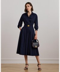 LAUREN RALPH LAUREN/ベルテッド コットンブレンド ミディ シャツドレス/507737361