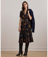 LAUREN RALPH LAUREN/プリント ベルテッド ジョーゼット パフスリーブ ドレス/507737366