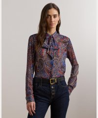 LAUREN RALPH LAUREN/クラシック フィット プリント シフォン タイネック シャツ/507737368