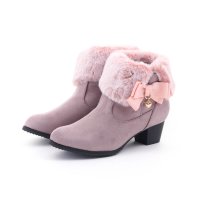 GALLERY/ギャラリー gallery キッズ ジュニア 女の子 ブーツ 6554 ショートブーツ ローヒール かわいい ファー 歩きやすい モンモン/507761734