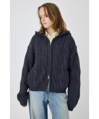 moussy/CABLE ZIP UP ニットフーディ/507762048