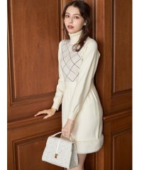 tocco closet/トッコクローゼット tocco closet 裾ファー付きタートルネックジャガードニットワンピース/507764660