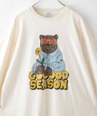coen/ベアピグメントプリントロングスリーブＴシャツ/507762008