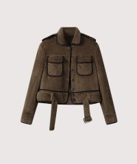 LA POMME petit/ラポミ プチ LA POMME petit Fluffy Elegant Piping Short Down Coat/507767600