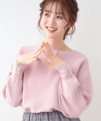 SHOO・LA・RUE　DRESKIP/【洗える】大人の上品コーデに お袖ビジュー釦付きリブドルマンニット/507769391