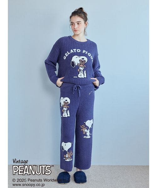 PEANUTS】SNOOPY×BEAR ジャガードロングパンツ（ロングパンツ