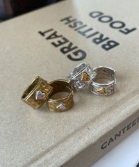 Ampirula/アンピルーラ Ampirula メタルハートワイドフープピアス/507770024
