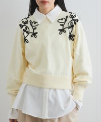 VIS/リーフコード刺繍ニットプルオーバー/507770206