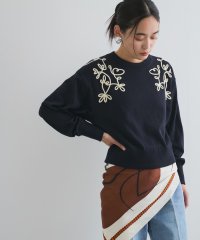 VIS/リーフコード刺繍ニットプルオーバー/507770206