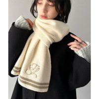 Classical Elf/クラシカルエルフ Classical Elf 柔らか暖か。上品なロゴ刺繍入りラインニットマフラー（ストール）/507770846