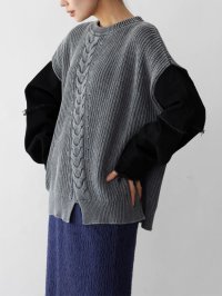 RADIATE/ラディエイト RADIATE デニムスリーブドッキングデザインニット/507771320