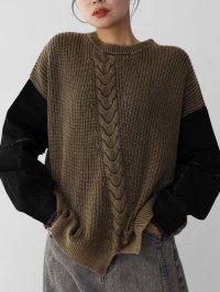 RADIATE/ラディエイト RADIATE デニムスリーブドッキングデザインニット/507771320